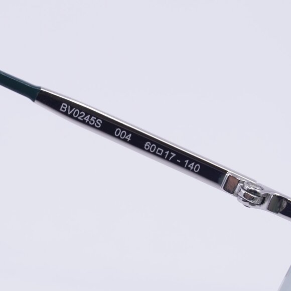 Bottega Veneta BV0245S 004 Sunglasses Silver Cat Eye Frame, Green Lenses - Picture 7 of 13